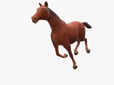 Horse animated Low-poly 3D model