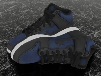 FRAGMENT X NIKE AIR DUNK HIGH TOKYO 3D SHOES Low-poly 3D model