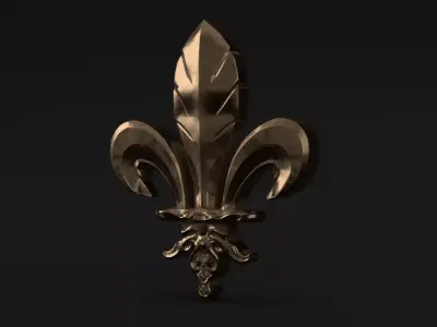Fleur De Lis Ornament and Zbrush Brush Low-poly 3D model