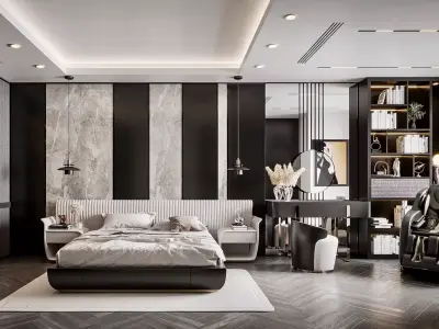 Luxurious bedroom interior design  3D model