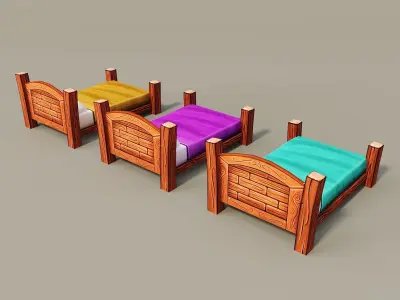 Cartoon bed 3D model