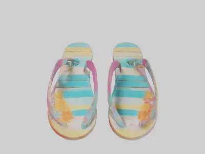 Flip Flop Wall Decor model Low-poly 3D model