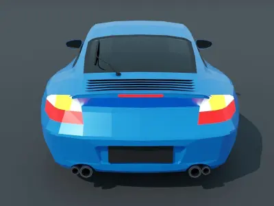 Porsche 911 Turbo 996 Low-poly 3D model