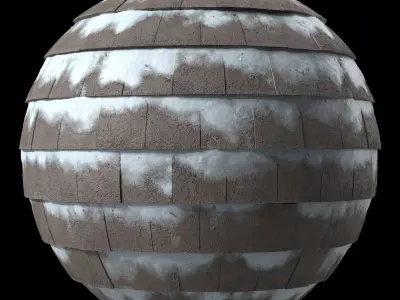 Roof Tile Materials 103- Snow Concrete Roofing - Seamless Pbr 4k Texture