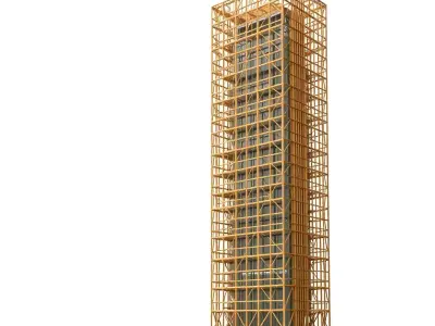 Wooden Construction Tower model pack Low-poly 3D model