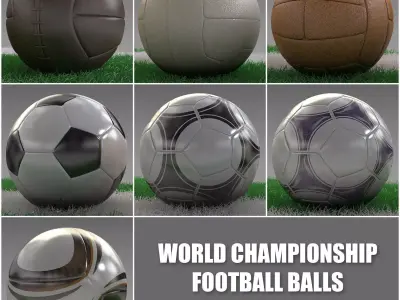 World Championship Football Balls 3D model