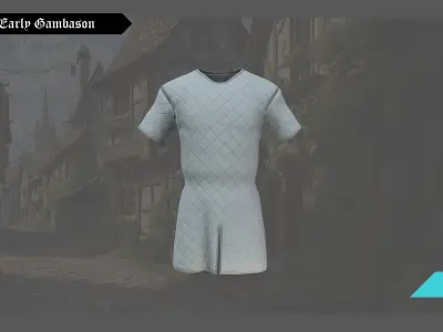Medieval Early Gambason - For Metahuman Low-poly 3D model