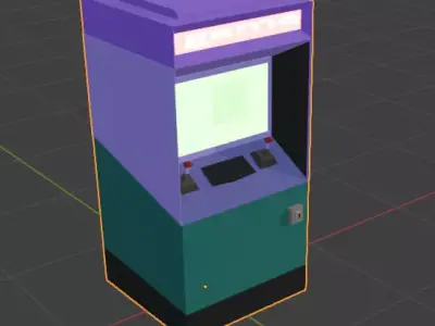 Low Poly Arcade Machine  Game Ready 3D Model GLB 2972 Tris 5337  Low-poly 3D model