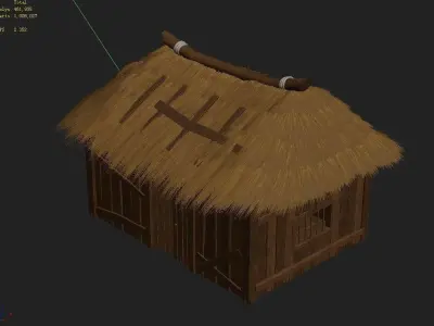 gAME Residential houses - straw house 65 3D model