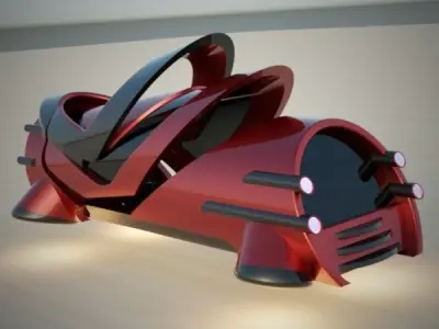 Hover tube futuristic vehicle 3D model