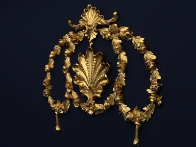Classic decor ornament v-3D model 32 3D model