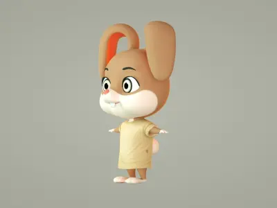 cartoon rabbit 3D model 3
