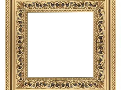 Classic Frame and Mirror 068 Low-poly 3D model