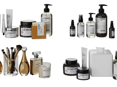 A Set Of Decorative Items And Cosmetics BLENDER 3D Model Cycles 3D model