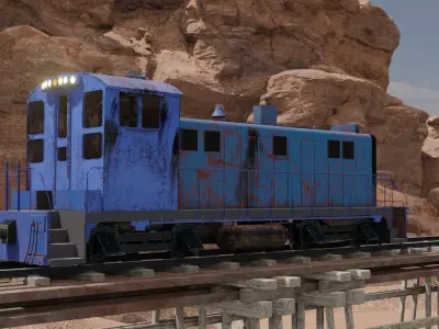 Diesel locomotive 3D model Low-poly 3D model