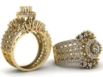 LUXURY FEMALE RING 3D PRINTABLE MODEL 3D print model