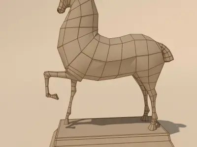 Horse Statuette Modern Styled 3D model