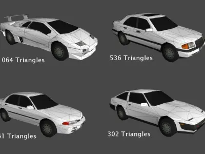 Mobile car collection Low-poly 3D model