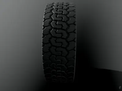 Road Wheel and Tire Low-poly 3D model