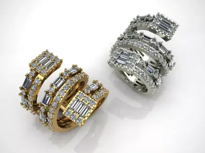 Baguette ring 3D print model purchase