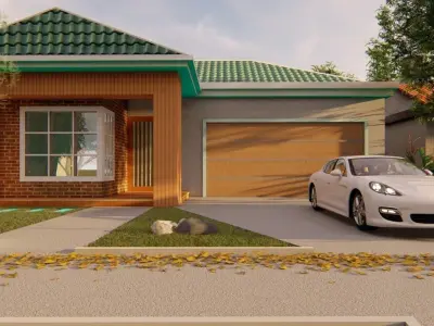 Single Story traditional house model 3D model