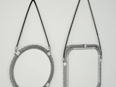 Molyneux Jute and Metal Mirror Set 3D model