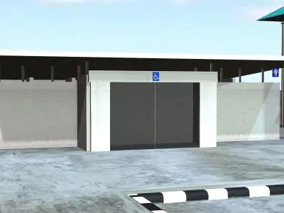 Gas station PTT 3D model