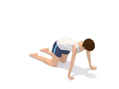 Camel Yoga Exercise Woman Animation Low-poly 3D model