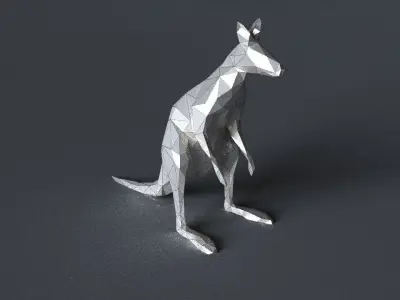 kangaroo low-poly 3D printer model Low-poly 3D model