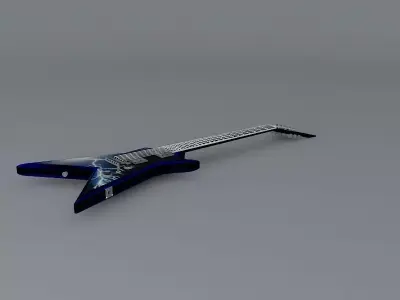 Lightning bolt guitar Free 3D model