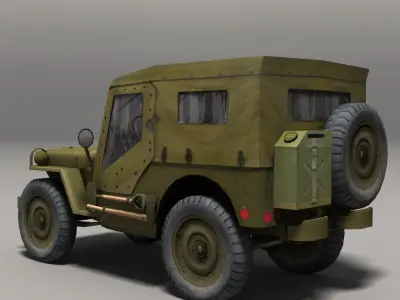Willys Jeep Low-poly 3D model