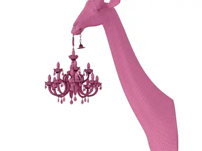 Giraffe In Love Qeeboo Wall-Mount Low-poly 3D model