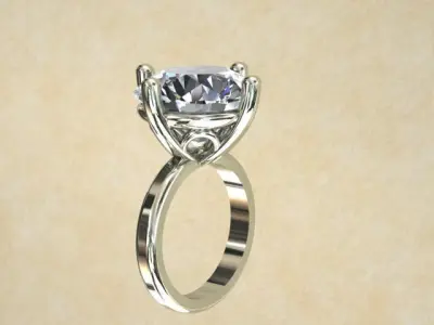 Ring with stone 3D print model