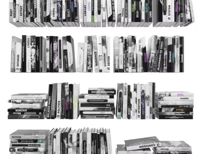 Books 150 pieces 2-6-5 Low-poly 3D model
