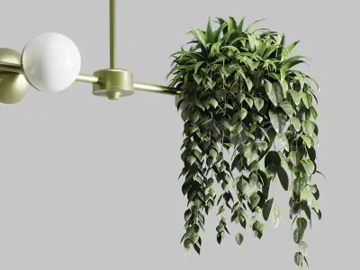 pot light pendant  plant light hanging 03 3D model