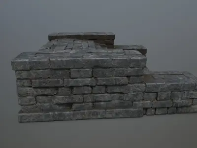 Ruin Stairs Low-poly 3D model