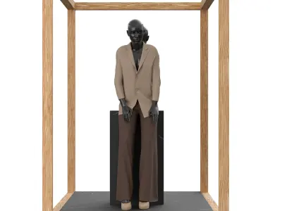 Fashion Display Mannequin  in Wooden Frame 3D model