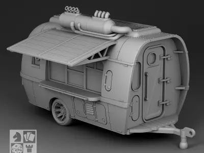 Futuristic trailer 3D print model