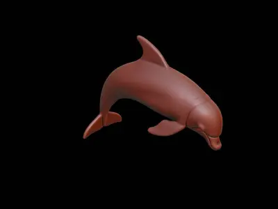 Dolphin Animal Sculpture 3D print model buy