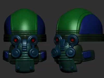 helmet high poly sculpt 3d printable ver 7 3D model 3D model 17