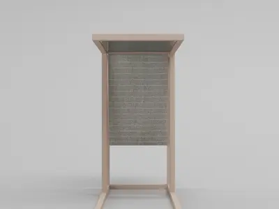 Faux Shagreen Side Table with Magazine Rack 3D model