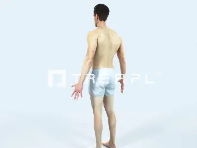 Virtue A Beach Animated Rigged Sports Man Low-poly 3D model