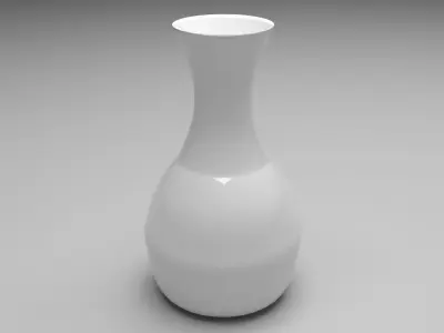 White Ceramic Vase 3D model