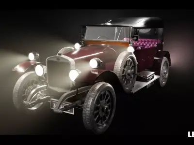 Driveable Classic Car - Rigged - Customizable  Low-poly 3D model