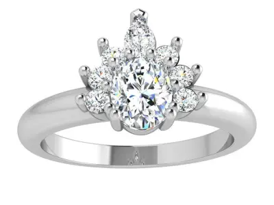 Pear Diamond Ring 3974 3D print model