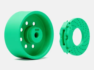 15x7 Weld Draglite Wheel and Brake 3D print model