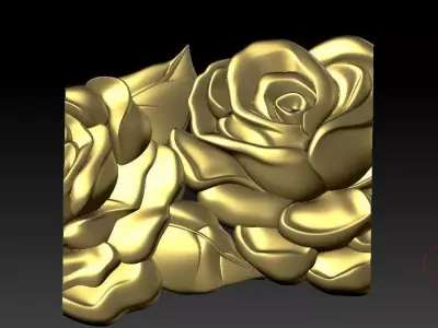 pattern CNC gold-plated sculpted wooden frame pattern 3D model  3D model