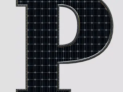 Solar Panel Letter - P 3D model