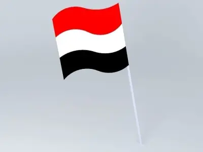 Yemen flag Free 3D model
