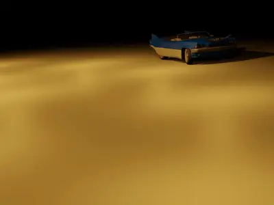 sea car with animation Low-poly 3D model